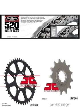 Bikemaster Jt 711659109418 520 Precision Chain Front And Rear Sprocket Kit Kawasaki Ksf250a Mojave 1988-2004