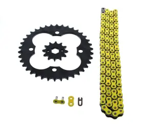 44766 Cycleatv 1987-1992 Honda Trx250x 250x Yellow Non O Ring Chain And Sprocket Black 12/39 86l