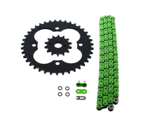 520-96 Cycleatv 44828 1999-2004 Honda 400ex Trx400ex Green O Ring Chain And Sprocket Black 14/39