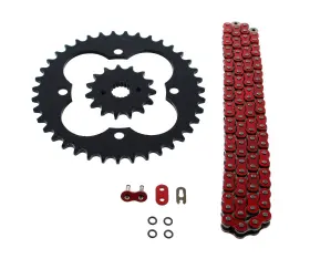 520-96 Cycleatv 44835 1999-2004 Honda 400ex Trx400ex Red O Ring Chain And Sprocket Black 15/39