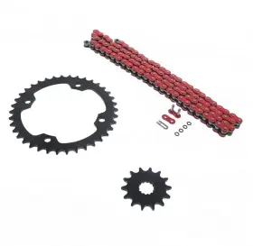 520-96l Cycleatv 44932 Red O Ring Chain And Sprocket Black For 2004-2013 Yamaha Yfz450 14/38
