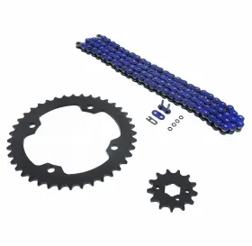 46867 Cycleatv 100l Blue O Ring Chain And Sprocket Black 13/40 Yamaha Yfm350 Warrior 350 1987-88
