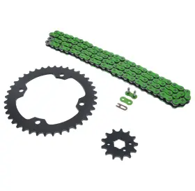 46870 Cycleatv 100l Green Non Oring Chain Sprockets Blk 13/40 Fit Yamaha Yfm350 Warrior 1987-88