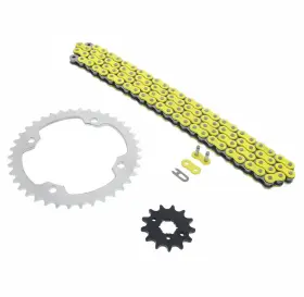 60394 Cycleatv Yellow Non O Ring Chain And Sprocket For 2004-2013 Yamaha Yfm350 Raptor 13/38 98l