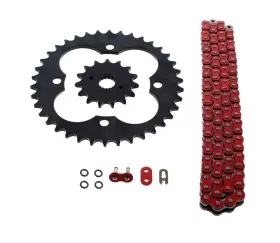 520-94 Cycleatv 60556 1999-2004 Honda 400ex Trx400ex Red O Ring Chain And Sprocket Black 15/38