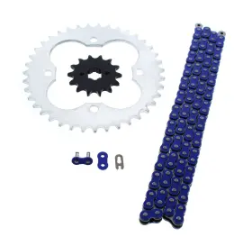 60685 Cycleatv 1986-1987 Honda Trx250r 250r Blue Non O Ring Chain And Sprocket Silver 14/39 98l
