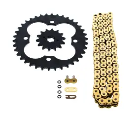 520-96 Cycleatv 60706 1986-1987 Honda Trx250r 250r Gold O Ring Chain And Sprocket Black 14/38