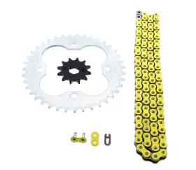 60721 Cycleatv 1986-1987 Honda Trx250r 250r Yellow Non O Ring Chain And Sprocket Silver 12/39 96l