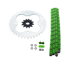 520-92 Cycleatv 60770 1988-1989 Honda Trx250r 250r Green O Ring Chain And Sprocket Silver 12/39