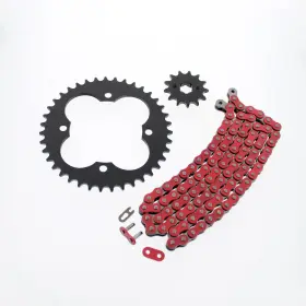 520-92 Cycleatv 60779 1988-1989 Honda Trx250r 250r Red Non O Ring Chain And Sprocket Black 12/38