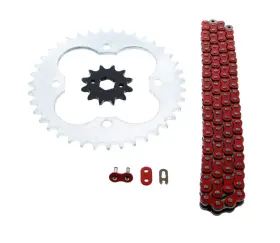 520-96 Cycleatv 60867 1991-1992 Honda Trx250r 250r Red Non O Ring Chain And Sprocket Silver 12/39