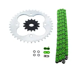 520-96 Cycleatv 61180 1999-2004 Honda 400ex Trx400ex Green O Ring Chain And Sprocket Silver 14/39