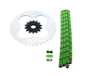 61181 Cycleatv 1999-2004 Honda 400ex Trx400ex 96l Green Non O Ring Chain Sprocket Silver 14/39