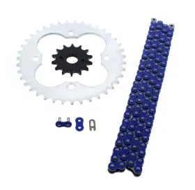 61184 Cycleatv 1999-2004 Honda 400ex Trx400ex 96l Blue Non O Ring Chain And Sprocket Silver 14/39