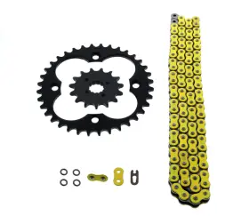 61249 Cycleatv 2005-2008 Honda 400ex Trx400ex 94l Yellow O Ring Chain And Sprocket Black 15/36