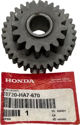 23720-ha7-670 Honda Genuine Trx350 1986-89 Atv Trans Reverse Idle Gear 16t/34t