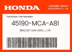 45190-mca-a81 Honda Genuine Bracket Sub-assy. L. Fr. -