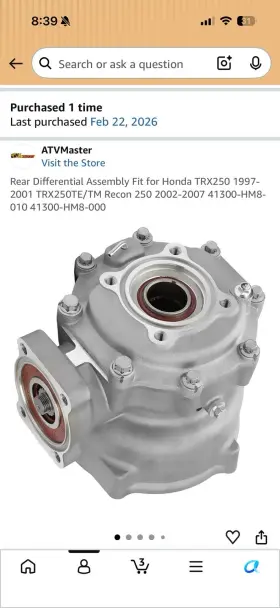 Op-250re Honda 1997-2007 Recon Rear Differential
