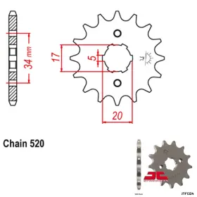 5002-j186582-atv Jt Sprockets Steel Front Sprocket-11t For 1986-1988 Honda Trx200sx Atv