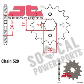 5004-j186586-atv Jt Sprockets Steel Front Sprocket-11t For 1991-1997 Honda Trx200d Fourtrax Type