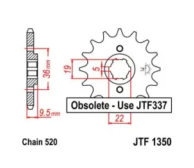Jtf1350.13 Jt Sprockets Front Sprocket 520 13t For Honda Atc250r 1981-1982