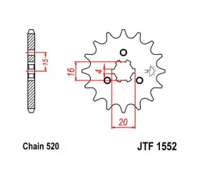Jtf1552.11 Jt Sprockets Front Sprocket 520 11t Fits Yamaha Ytm200 Tri-moto 1983-1985