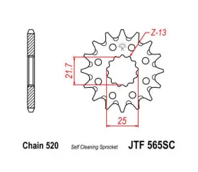 Jtf565.14sc Jt Sprockets Self Cleaning Front Sprocket 520 14t #jtf565.14sc Yamaha Yfz450