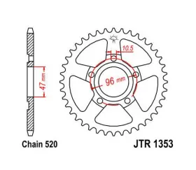 Jtr1353.40 Jt Sprockets Steel Rear Sprocket 520 40t Fits Honda Atc200x 1983-1985
