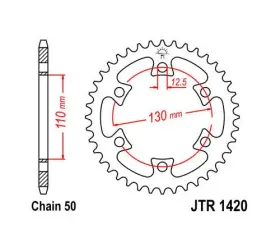 Jtr1420.40 Jt Sprockets Steel Rear Sprocket 530 40t #jtr1420.40 Bombardier Ds650/ds650 Baja
