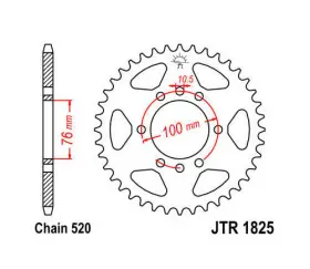 Jtr1825.42 Jt Sprockets Steel Rear Sprocket 520 42t For Suzuki Lt500r Quadracer 500 1987