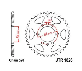 Jtr1826.42 Jt Sprockets Steel Rear Sprocket 520 42t For Suzuki Lt250r Quadracer 250 1985-1990/1992