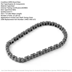M563-a014-gold-1 Madhornets Timing Cam Chain For Honda Trx250 Recon Sportrax Trx350 Trx400 14401-hn5-671yu