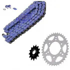 643992 Max Motosports New Blue Drive Chain And Sprockets Kit For 2003-2006 Kawasaki Ksf400 A Kfx400 Oem