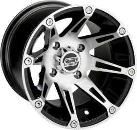 0230-0625 Moose Machined Black 12x8 387x Atv/utv Rear Wheel 4/110 4 Offset