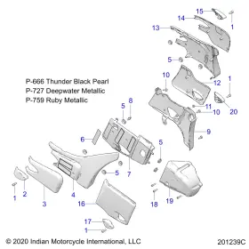 5457561-666 Polaris Upper Side Cover Black Pearl Right-hand Genuine Oem Part