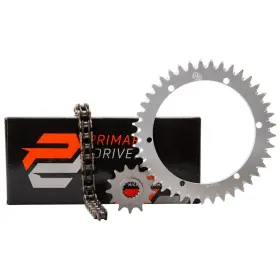 1097570098 Primary Drive X-ring Chain Alloy Sprocket Set Silver For Suzuki Z400 2003-2008