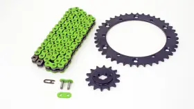 406183 Race-driven 98-02 Yamaha Yfs200 200 Blaster Green Non O-ring Chain Black Sprocket 12/41 92l