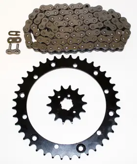 406445 Race-driven 01-2004 Yamaha Yfm350 350 Warrior Non O-ring Chain And Black Sprocket 13/41 98l