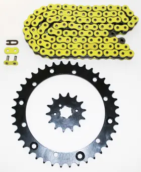 406460 Race-driven 99-03 Yamaha Yfm350 350 Warrior Yellow Non O-ring Chain Black Sprocket 13/41 98
