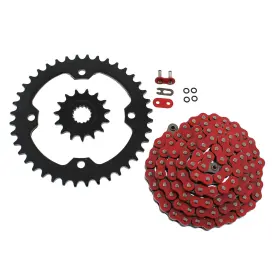 406751 Race-driven 2010 2011 Yamaha Yfz450x Yfz 450x Red O-ring Chain And Black Sprocket 15/40 102l