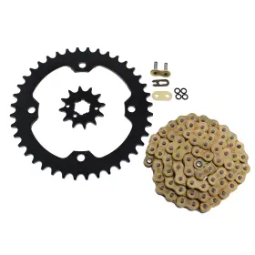 406852 Race-driven 2012 2013 Yamaha Yfm350 350 Raptor Gold O-ring Chain And Black Sprocket 12/40 98l