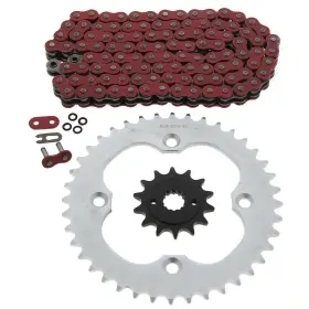 407209 Race-driven 09-2012 Fits Suzuki Ltz400 Quadsport Red O-ring Chain Silver Sprocket 14/40 104l