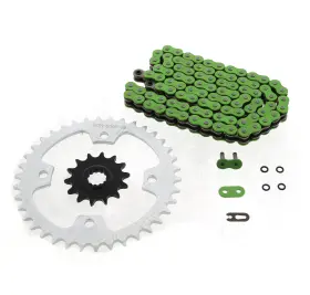 F-12803 Race-driven 2008 2009 Kawasaki Kfx450r Kfx450 Green O-ring Chain And Sprocket 14/38