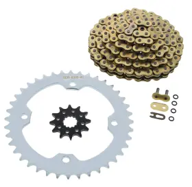 F-13449 Race-driven Gold O-ring Chain And Silver Sprocket 12/40 100l 07-2008 Yamaha Yfz450se Yfz 450se