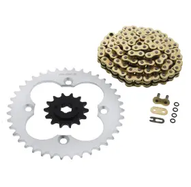 F-15107 Race-driven 1986 1987 Honda Trx250r Trx 250r Gold O-ring Chain And Silver Sprocket 14/39 98l