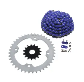 F-15387 Race-driven Blue O-ring Chain And Silver Sprocket 15/40 102l Fits 2013 Yamaha Yfz450r Yfz 450r