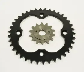 F-16118 Race-driven 2006-2010 Fits Suzuki Ltr450 14 Tooth Front And 38 Rear Black Sprocket