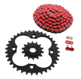 F-17614 Race-driven 2005-2008 Honda 400ex Trx400ex Red Non O-ring Chain And Black Sprocket 14/36 94l
