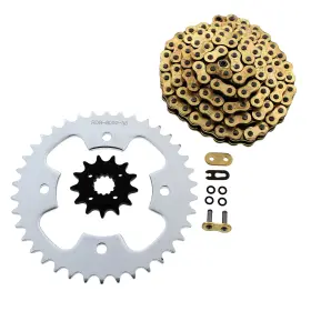 F-18798 Race-driven 2003 2004 Polaris Predator 500 Gold O-ring Chain And Silver Sprocket 13/38 94l
