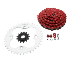 F-19684 Race-driven 2005 - 2008 Honda 400ex Trx400ex Red O-ring Chain And Silver Sprocket 13/39